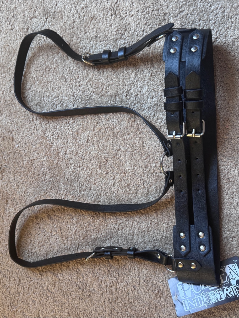 POIZEN INDUSTRIES Black Faux Leather Harness NWT